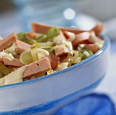 Turkey salad with spring onions and mayonnaise