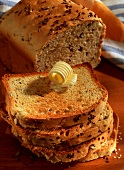Mixed-grain toast with butter curls