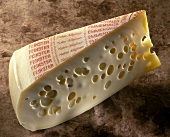 A piece of Allgau Emmental cheese