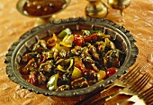 Pakistani lamb ragout with spinach and peppers