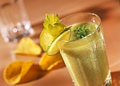 Vegetable smoothie with cucumber, celery & cress