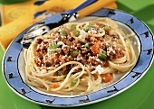 Spaghettini Bolognese with mince and parmesan