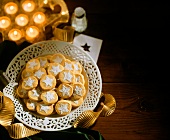 Vanilla butter cookies with icing sugar stars
