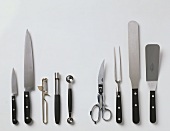 Various kitchen tools (knife, peeler, scissors etc)