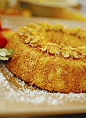 Coconut cake with nuts and caramel