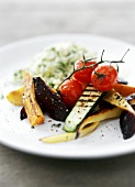 Grilled vegetables with rice