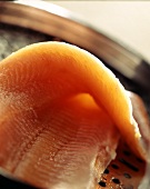 Salmon fillet on a strainer