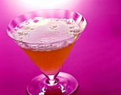 Rhubarbero - cocktail with rhubarb and champagne