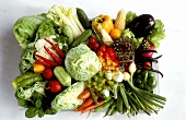 Various types of vegetables in a crate