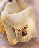 Piadina: filled Italian white bread in shape of purse