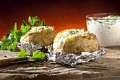Baked potatoes with herb quark
