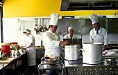 Chefs in a canteen kitchen