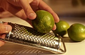 Grating lime peel