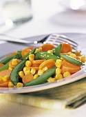 Plate of Steamed Vegetables