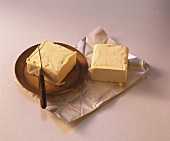 Butter on plate and wrapper