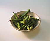 Okra pods in a bowl