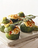 Courgettes with soft cheese stuffing