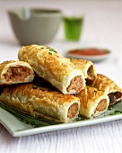 Sausage rolls (sausagemeat encased in puff pastry)