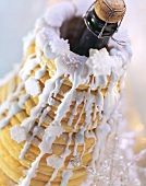 Sweet bottle holder: Danish marzipan ring cake