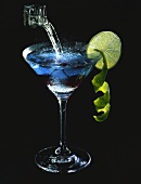 Blue Curacao with cherries and limes