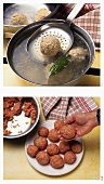 Making Königsberger meat balls