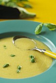 Aubergine soup with fresh basil