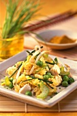 Fried rice with vegetables and chicken
