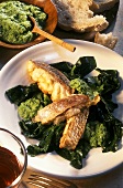 Red sea bream with mojo verde & spinach (from Canary Islands)