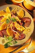 Roast beef with oranges and lemon balm (from Brazil)