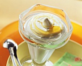 Honey ice cream in glass