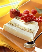 Buttermilk icecream with poppyseed & marzipan meringue, berries