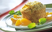 Millet souffle with apricots and lemon balm
