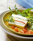 Vegetable terrine with tomatoes and rocket
