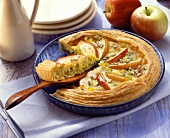 Apple and leek quiche with sunflower seeds