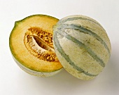 Charentais melon, halved
