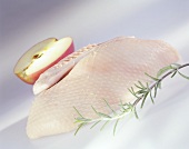 Goose, half an apple and rosemary