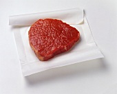 Beef fillet on white paper