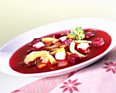 Beetroot soup with celery
