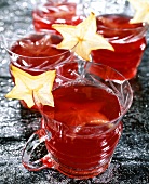 Rum punch with carambola slices