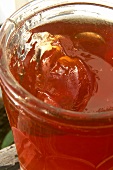 Quince jelly in jam jar