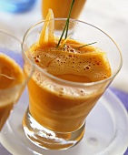 Carrot shake with fresh carrot strips