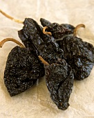 Dried black chili peppers