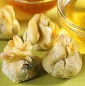 Oven-baked Dim sum with two sauces