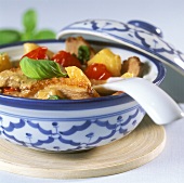 Duck curry with pineapple and cherry tomatoes