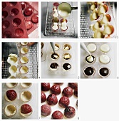 Making raspberry chocolates with Milka Luflee yoghurt