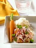 Möhren-Pilz-Curry mit Zwiebeln und Reis