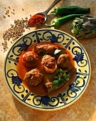 Tunisian stuffed vegetables in pepper sauce