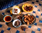 Moroccan date pastries with ingredients