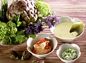 Artichokes with Three Sauces
