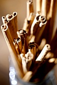 Cinnamon sticks in glass